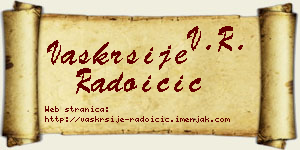 Vaskrsije Radoičić vizit kartica